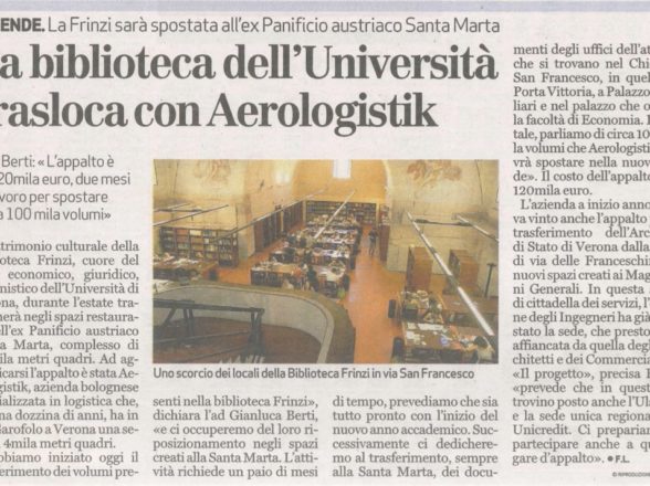 BIBLIOTECA UNIVERSITARIA ARTURO FRINZI SI SPOSTA